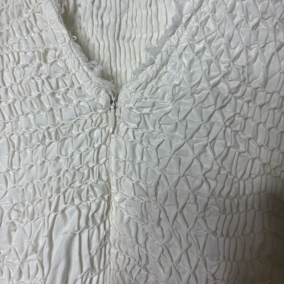 Sea New York Casey Hand Smocked White Long Sleeve Midi Dress Size 12 Large - Picture 4 of 9